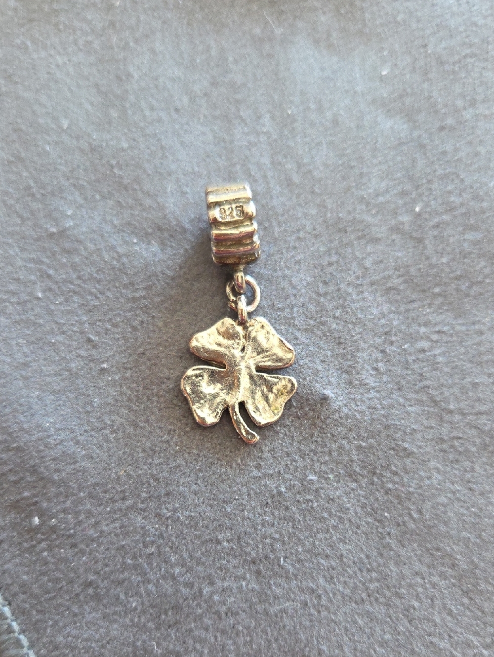 Vintage Sterling Silver Four-Leaf Clover Dangle Charm - Pandora-Compatible
